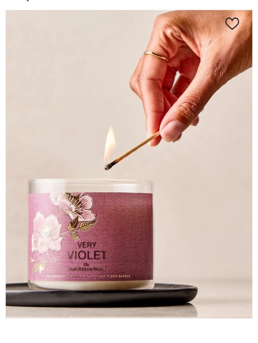 🌺Bath & Body Works Very Violet Scented Candle - Purple with Gold Lid🌺